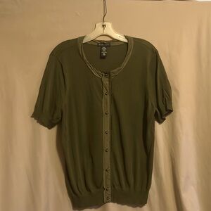 New York & Company dark olive green cardigan sweater size xl